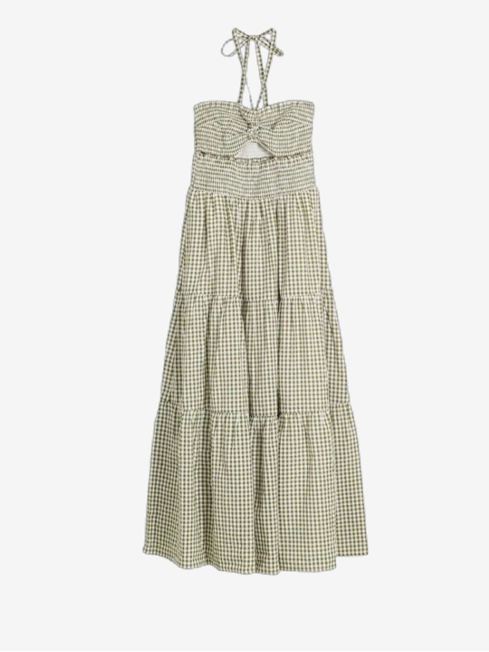 Madewell Modular Gingham Halter Midi Dress Size M